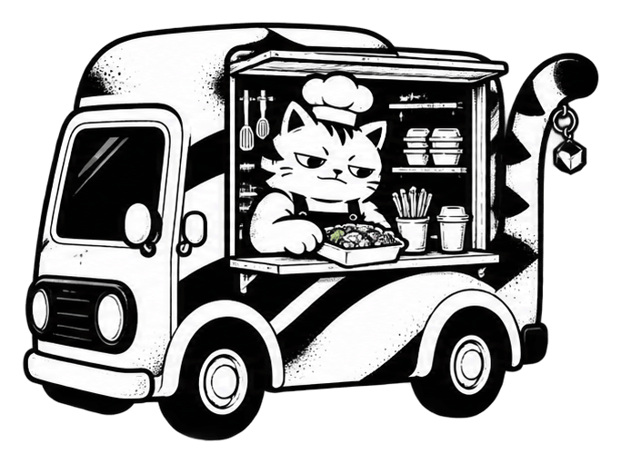 攤玩貓開餐車賣美食